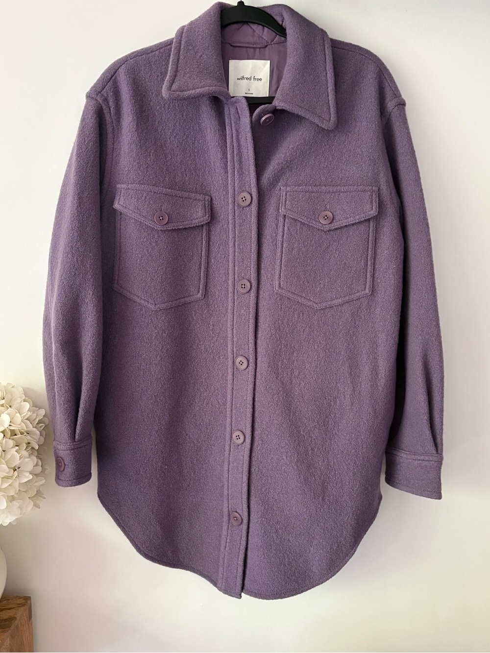 Aritzia Wilfred Free The Ganna Shirt Jacket in Lavender Purple - Size Small